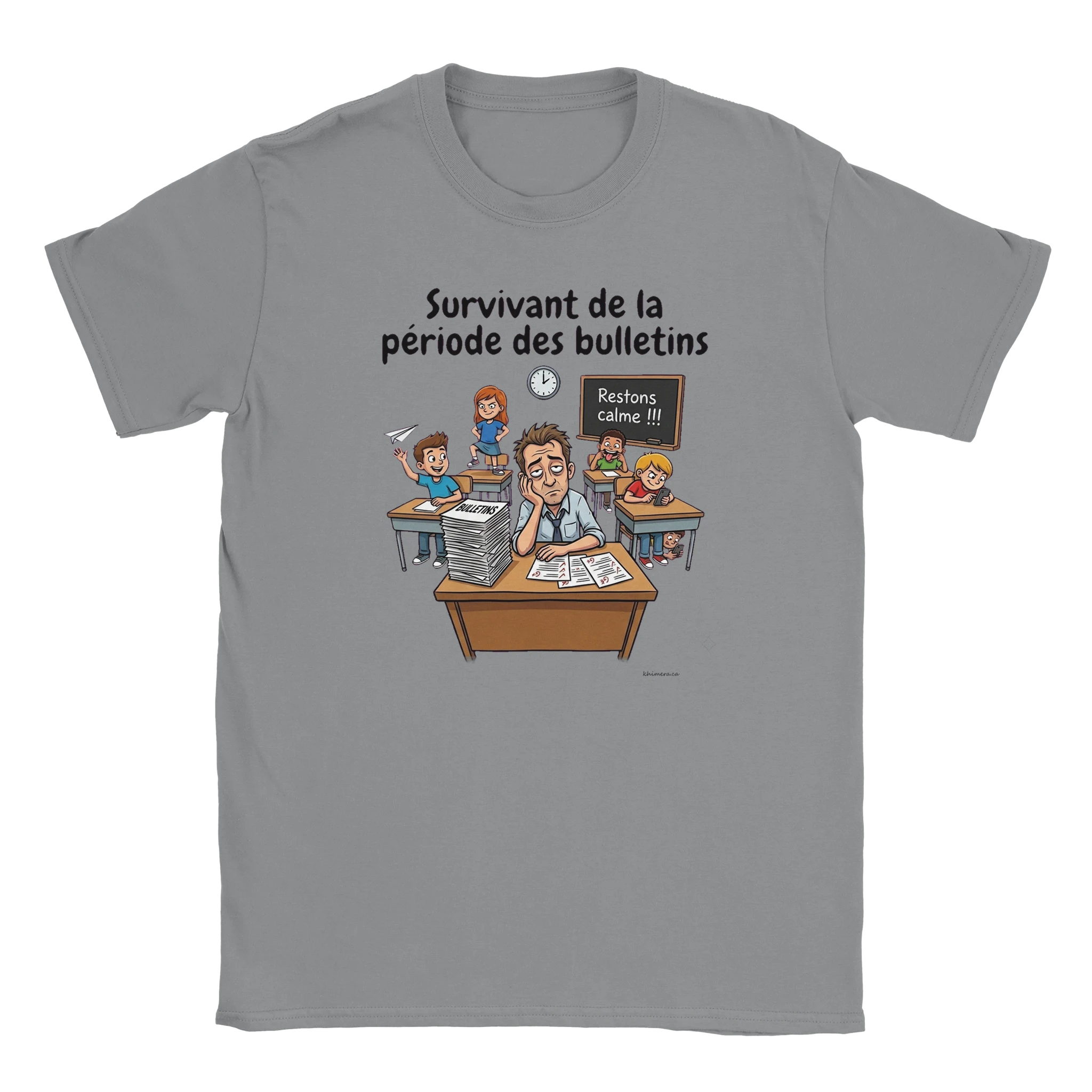 Chandail professeur des écoles humour enseignant - couleur gris | Khimera