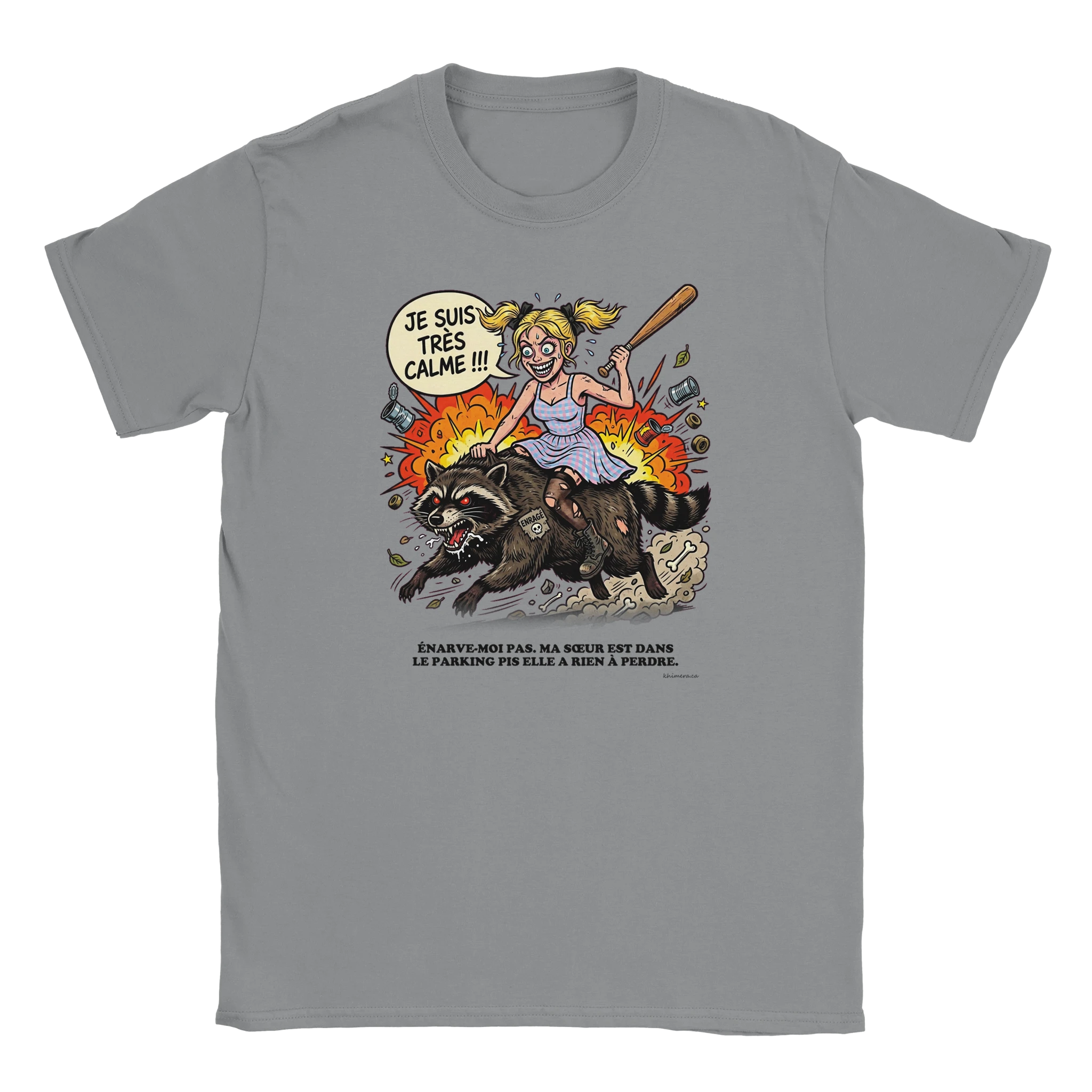 T-shirt Humour Sœur Protectrice - couleur gris chiné | Khimera