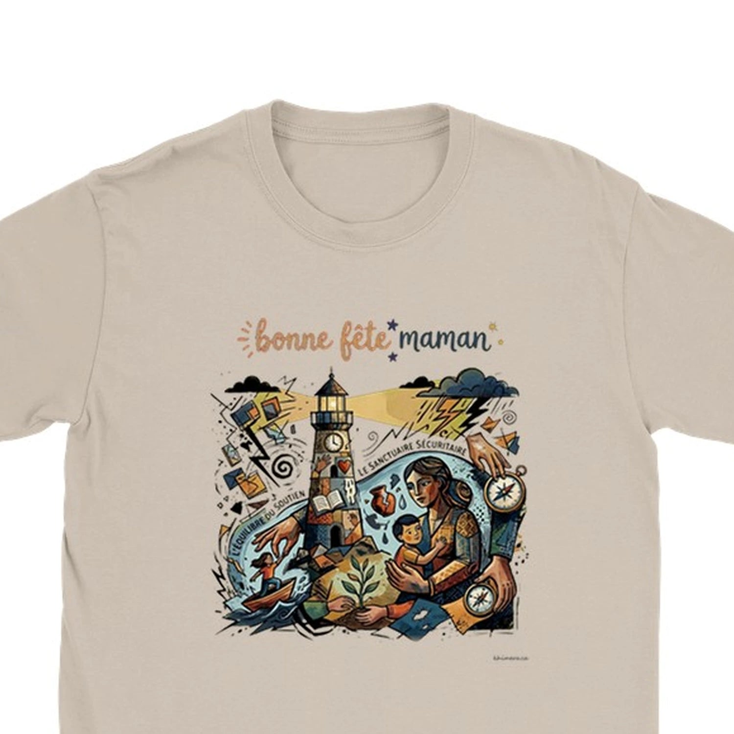 T-shirt Bonne Fête Maman hommage maman - zoom sable | Khimera