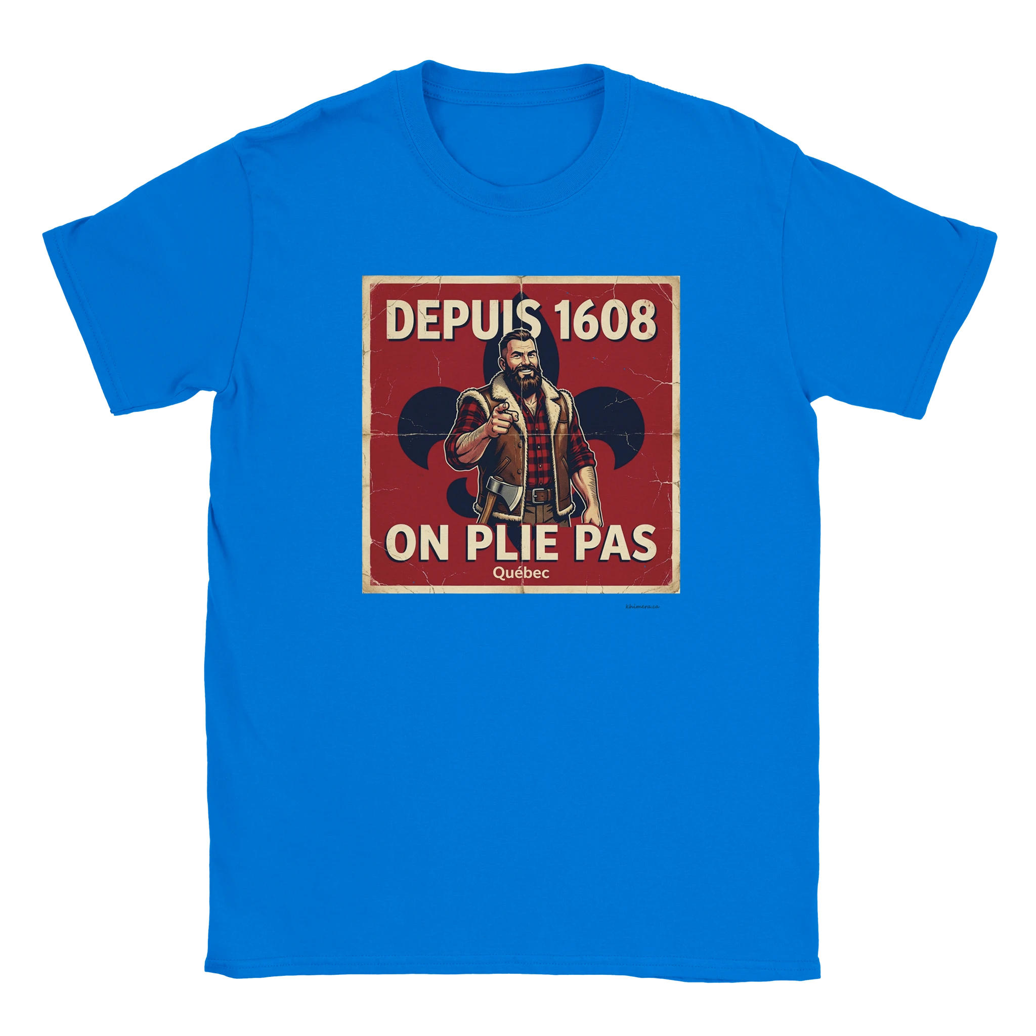 T-shirt bûcheron québécois - couleur bleu | Khimera