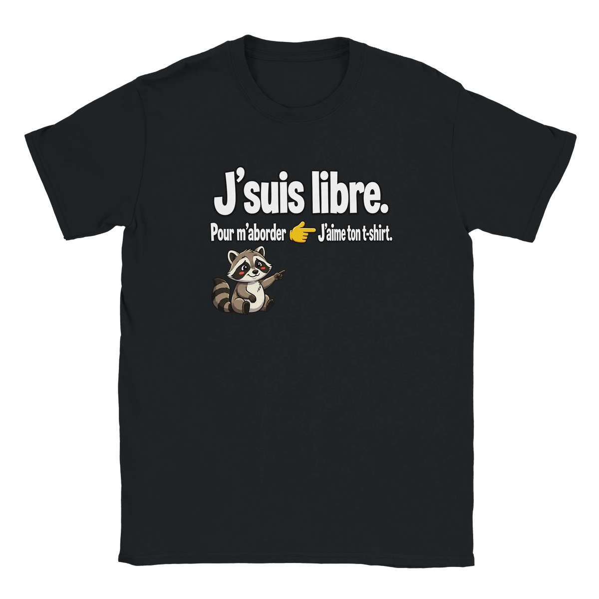 T-shirt Célibataire Humour Brise-Glace - couleur noir | Khimera