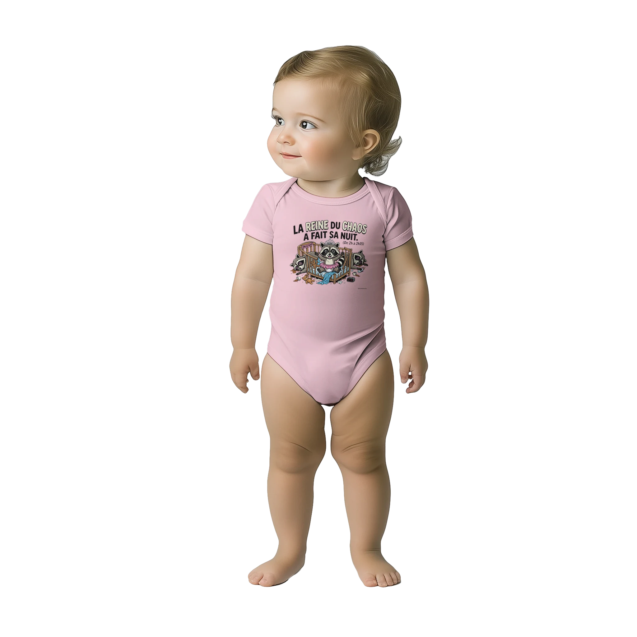 Bébé fille portant le cache-couche reine du chaos - couleur rose | Khimera