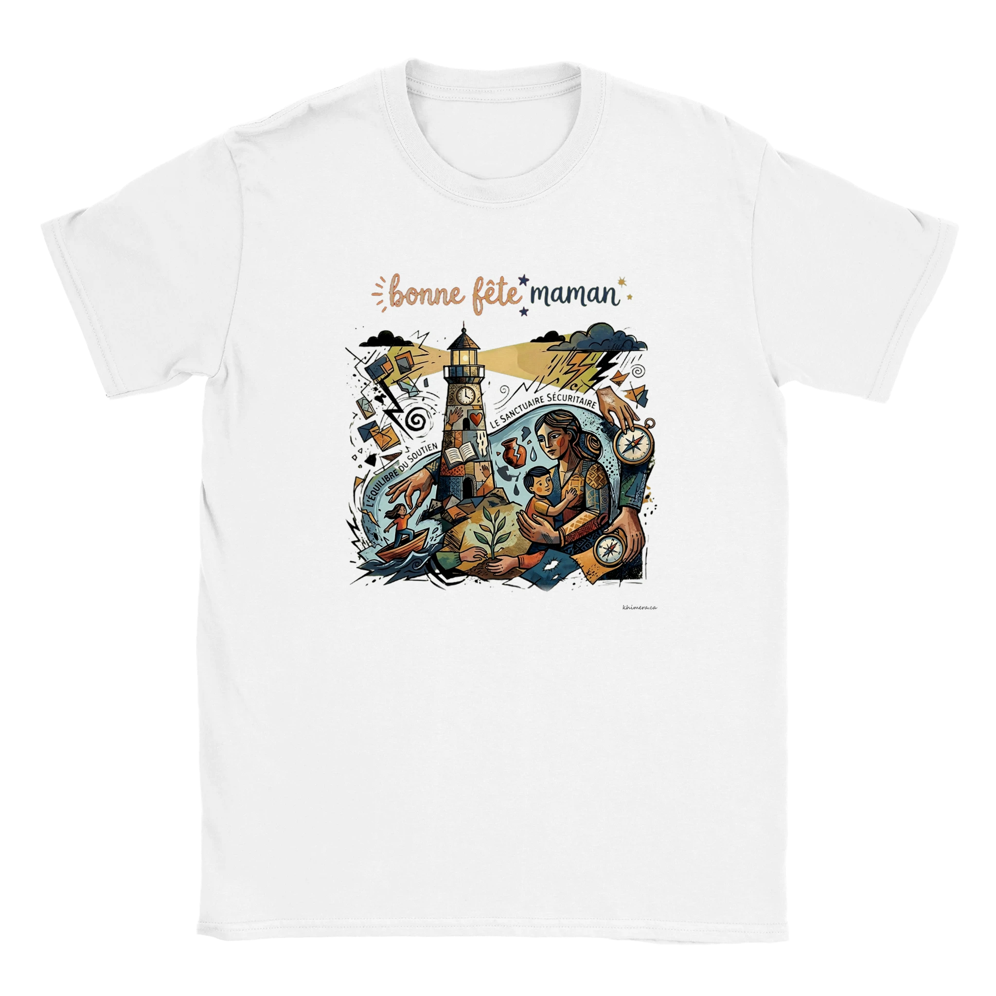 Chandail bonne fête des mères illustration phare - couleur blanc | Khimera