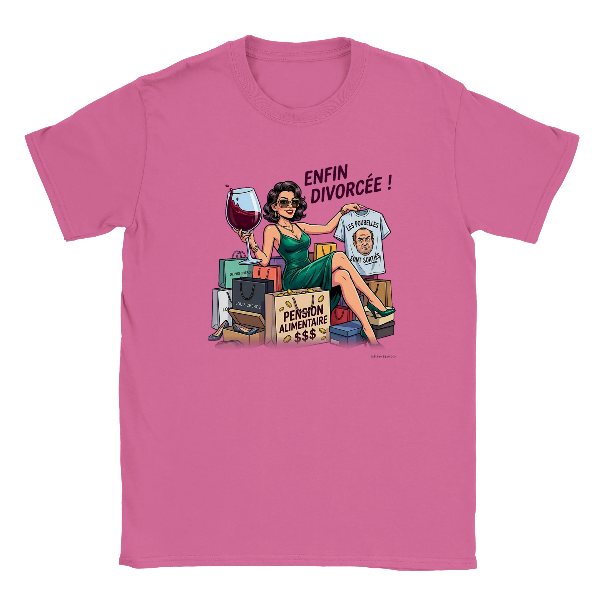 Chandail drôle divorce femme Enfin Divorcée - couleur rose | Khimera
