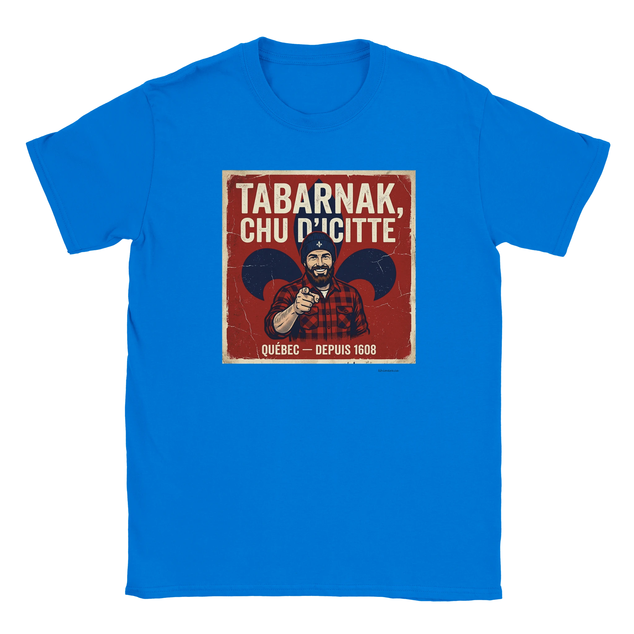 T-shirt fierté québécoise homme - couleur bleu | Khimera