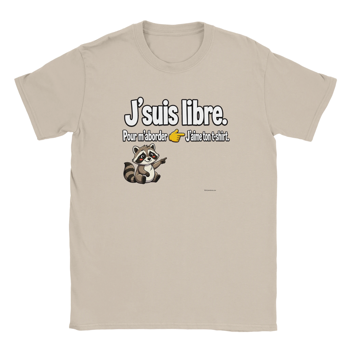 T-shirt Célibataire Humour Brise-Glace - couleur sable | Khimera