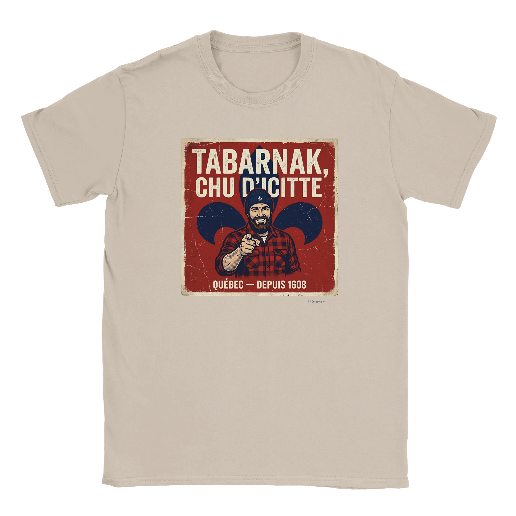 T-shirt fierté québécoise homme - couleur sable | Khimera