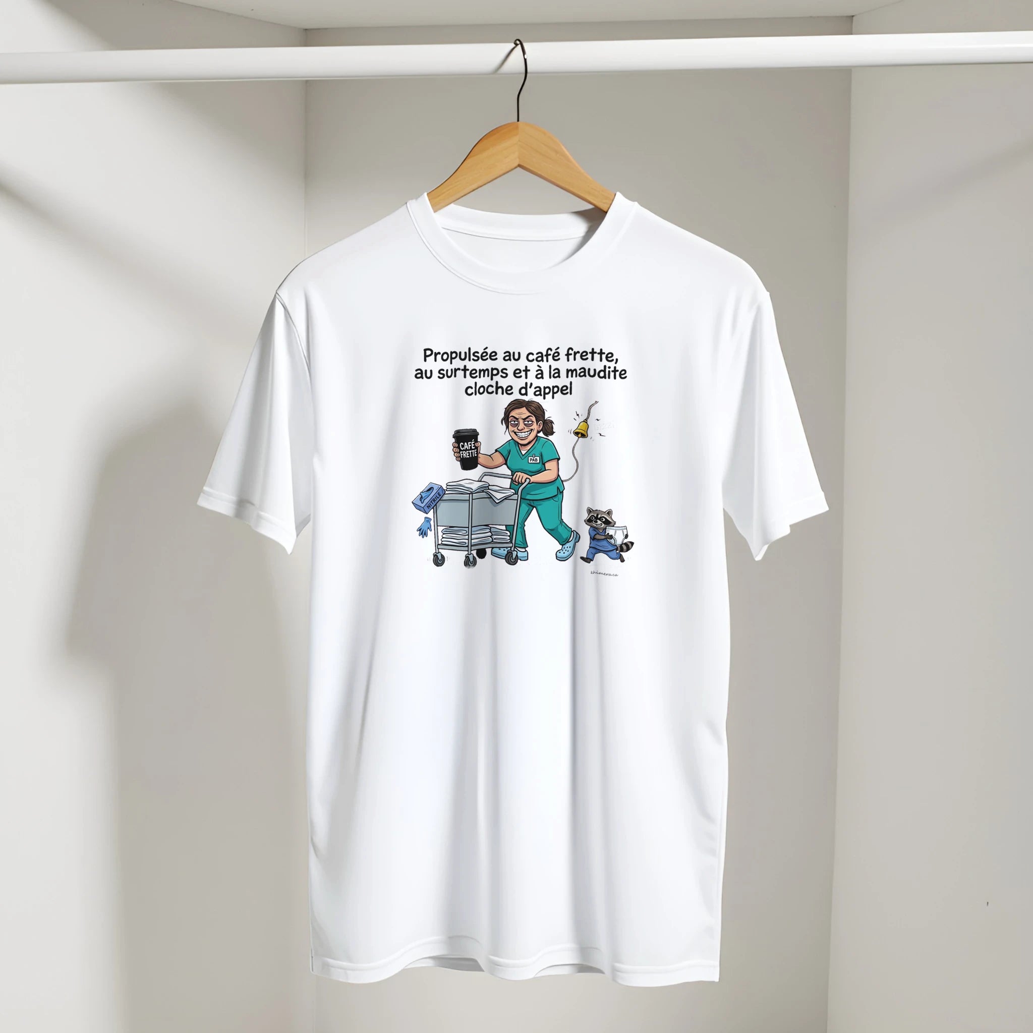 Chandail PAB humour présenté sur cintre - couleur blanc | Khimera