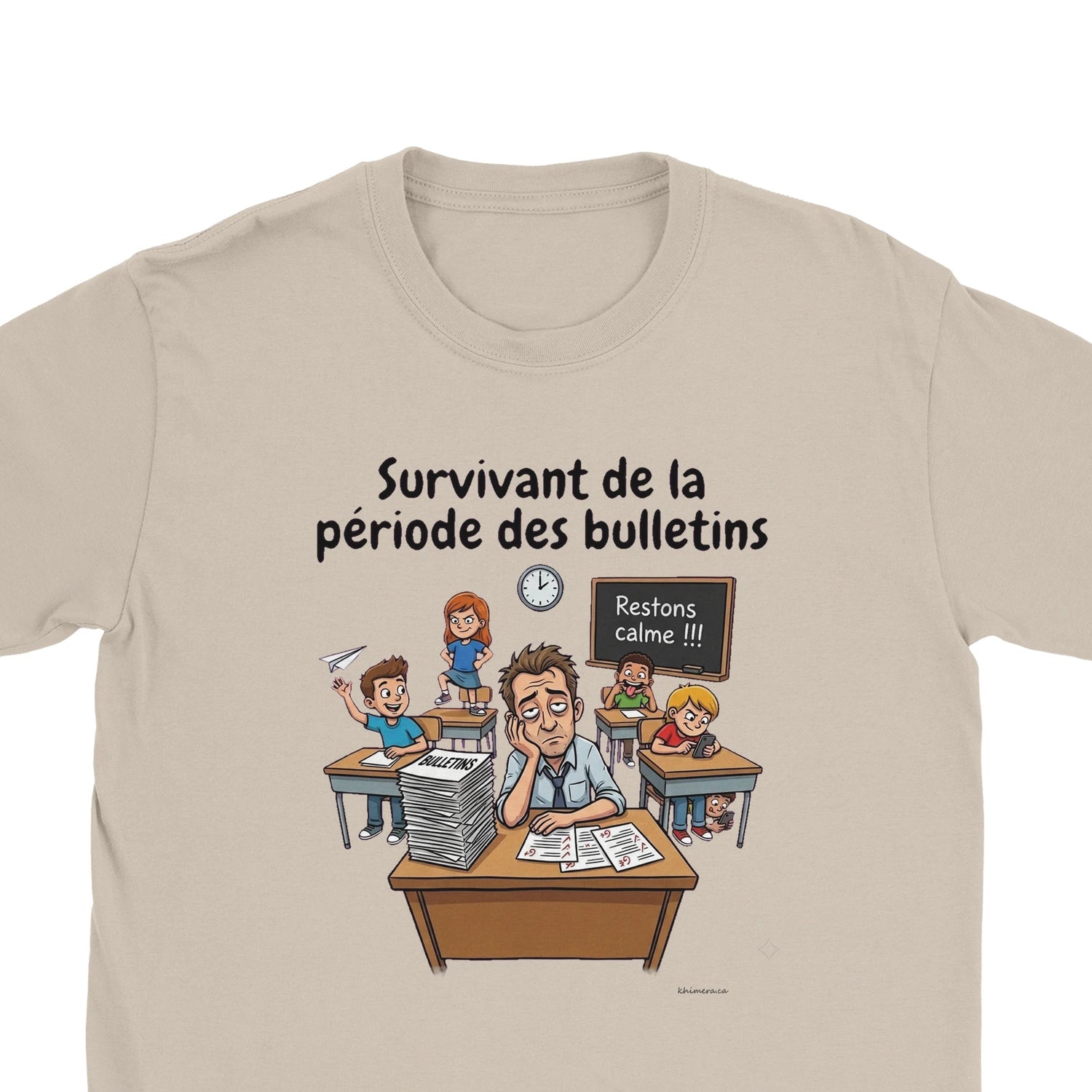 T-shirt Enseignant Humour - zoom sable | Khimera